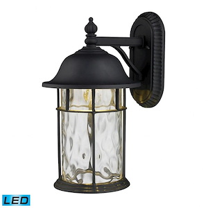 Lapuente - 6W 1 LED Outdoor Wall Lantern in Transitional Style with Southwestern and Vintage Charm inspirations - 14 Inches tall and 7.62 inches wide