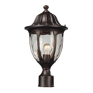 Glendale - 1 Light Outdoor Post Mount in Traditional Style with Victorian and Rustic inspirations - 17 Inches tall and 9 inches wide