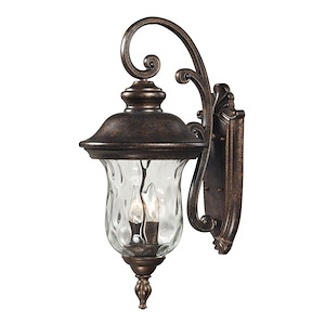 Lafayette - 3 Light Outdoor Wall Lantern in Traditional Style with Victorian and Rustic inspirations - 27 Inches tall and 12 inches wide - 372454