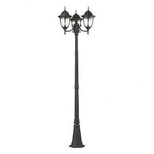 Central Square - 3 Light Outdoor Post Mount in Traditional Style with Victorian and Vintage Charm inspirations - 91 Inches tall and 26 inches wide