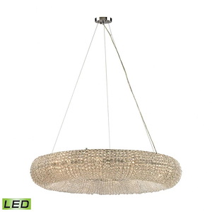 Crystal Ring - 57.6W 12 LED Chandelier in Modern/Contemporary Style with Luxe/Glam and Retro inspirations - 7 Inches tall and 37 inches wide