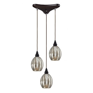 Danica - 3 Light Linear Pendant in Transitional Style with Luxe/Glam and Modern Farmhouse inspirations - 9 Inches tall and 5 inches wide - 408490