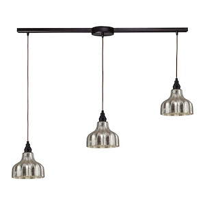 Danica - 3 Light Linear Pendant in Transitional Style with Luxe/Glam and Modern Farmhouse inspirations - 9 Inches tall and 5 inches wide - 1208587