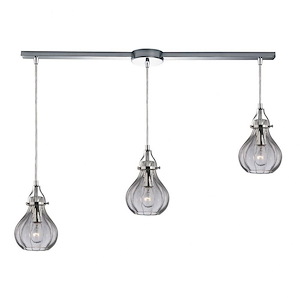 Danica - 3 Light Linear Pendant in Transitional Style with Vintage Charm and Modern Farmhouse inspirations - 10 Inches tall and 5 inches wide - 421756
