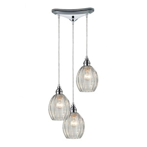 Danica - 3 Light Linear Pendant in Transitional Style with Vintage Charm and Modern Farmhouse inspirations - 9 Inches tall and 5 inches wide