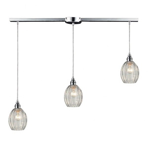 Danica - 3 Light Linear Pendant in Transitional Style with Vintage Charm and Modern Farmhouse inspirations - 9 Inches tall and 5 inches wide - 1208688