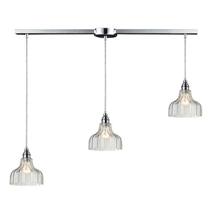 Danica - 3 Light Linear Pendant in Transitional Style with Vintage Charm and Modern Farmhouse inspirations - 9 Inches tall and 5 inches wide - 1208798