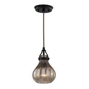 Danica - 1 Light Mini Pendant in Transitional Style with Luxe/Glam and Modern Farmhouse inspirations - 10 Inches tall and 6 inches wide - 421745