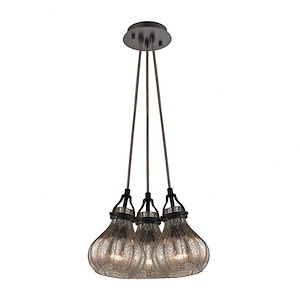 Danica - 3 Light Pendant in Transitional Style with Luxe/Glam and Modern Farmhouse inspirations - 10 Inches tall and 13 inches wide