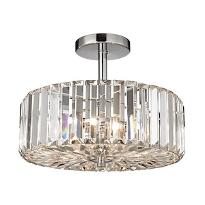 Clearview - 3 Light Semi-Flush Mount in Modern/Contemporary Style with Art Deco and Luxe/Glam inspirations - 11 Inches tall and 13 inches wide