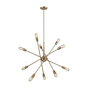 Delphine - 10 Light Chandelier in Modern/Contemporary Style with Mid-Century and Retro inspirations - 15 Inches tall and 33 inches wide - 705215