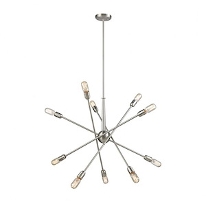 Delphine - 10 Light Chandelier in Modern/Contemporary Style with Mid-Century and Retro inspirations - 15 Inches tall and 33 inches wide - 705212