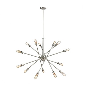Delphine - 4teen Light Chandelier in Modern/Contemporary Style with Mid-Century and Retro inspirations - 21 Inches tall and 38 inches wide - 705211