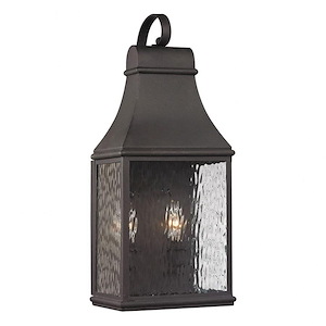 Forged Jefferson - 2 Light Outdoor Wall Lantern in Traditional Style with Southwestern and Country inspirations - 19 Inches tall and 7 inches wide