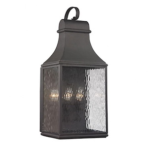 Forged Jefferson - 3 Light Outdoor Wall Lantern in Traditional Style with Southwestern and Country inspirations - 27 Inches tall and 11 inches wide