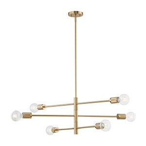 Module - 6 Light Chandelier In Modern Style-11 Inches Tall and 34 Inches Wide - 1273618