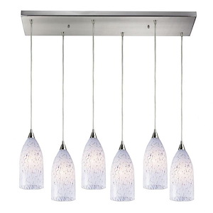 Verona - 6 Light Rectangular Pendant in Transitional Style with Boho and Eclectic inspirations - 9 Inches tall and 9 inches wide - 408532