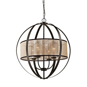 Diffusion - 4 Light Chandelier in Transitional Style with Luxe/Glam and Mid-Century Modern inspirations - 27 Inches tall and 24 inches wide - 522051
