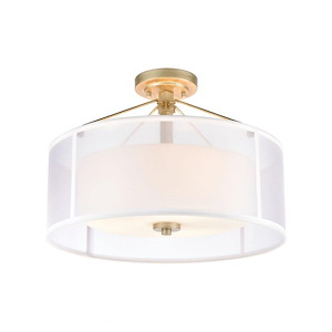 Diffusion - 3 Light Semi-Flush Mount in Transitional Style with Luxe/Glam and Mid-Century Modern inspirations - 13 Inches tall and 18 inches wide - 881602