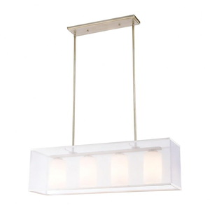 Diffusion - 4 Light Chandelier in Transitional Style with Luxe/Glam and Mid-Century Modern inspirations - 10 Inches tall and 34 inches wide - 881597