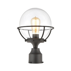 Girard - 1 Light Outdoor Post Mount in Modern/Contemporary Style with Mid-Century and Retro inspirations - 13 Inches tall and 9 inches wide