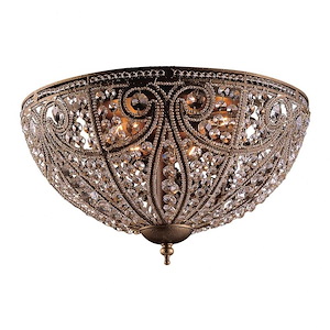 Elizabethan - 6 Light Flush Mount in Traditional Style with Victorian and French Country inspirations - 10 Inches tall and 17 inches wide - 34771