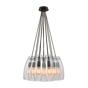 Menlow Park - 12 Light Pendant in Transitional Style with Retro and Scandinavian inspirations - 12 Inches tall and 20 inches wide