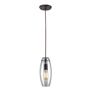 Menlow Park - 1 Light Mini Pendant in Transitional Style with Retro and Scandinavian inspirations - 12 Inches tall and 5 inches wide