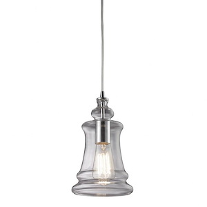 Menlow Park - 1 Light Mini Pendant in Transitional Style with Modern Farmhouse and Vintage Charm inspirations - 10 Inches tall and 6 inches wide - 408607