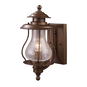 Wikshire - 1 Light Outdoor Wall Lantern in Traditional Style with Vintage Charm and Victorian inspirations - 15 Inches tall and 7 inches wide