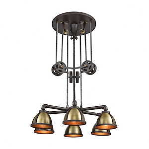 Torque - 6 Light Chandelier in Transitional Style with Urban/Industrial and Modern Farmhouse inspirations - 78 Inches tall and 36 inches wide - 705299
