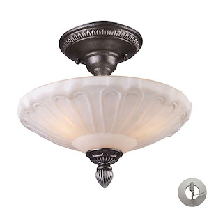 Restoration - 3 Light Semi-Flush Mount in Traditional Style with Victorian and Vintage Charm inspirations - 12 Inches tall and 12 inches wide - 373328