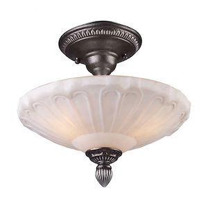 Restoration - 3 Light Semi-Flush Mount in Traditional Style with Victorian and Vintage Charm inspirations - 12 Inches tall and 12 inches wide - 373329
