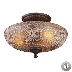 Norwich - 3 Light Semi-Flush Mount in Traditional Style with Victorian and Vintage Charm inspirations - 9.5 Inches tall and 14 inches wide - 373423