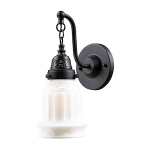 Quinton Parlor - 1 Light Wall Sconce in Traditional Style with Victorian and Vintage Charm inspirations - 12 Inches tall and 5 inches wide - 373411