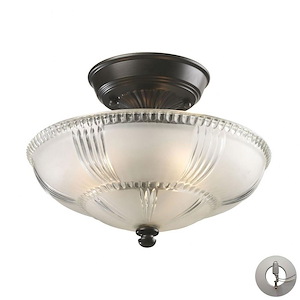 Restoration - 3 Light Semi-Flush Mount in Traditional Style with Victorian and Vintage Charm inspirations - 9 Inches tall and 12 inches wide - 373541