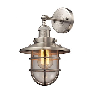 Seaport - 1 Light Wall Sconce in Transitional Style with Urban/Industrial and Modern Farmhouse inspirations - 13 Inches tall and 8 inches wide