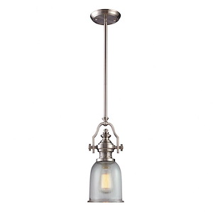 Chadwick - 1 Light Pendant in Transitional Style with Urban/Industrial and Modern Farmhouse inspirations - 16 Inches tall and 7 inches wide