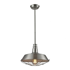 Warehouse - 1 Light Pendant in Transitional Style with Urban/Industrial and Modern Farmhouse inspirations - 13 Inches tall and 15 inches wide