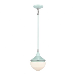 Mid Century Schoolhouse - 1 Light Mini Pendant In Mission Style-11 Inches Tall and 8 Inches Wide