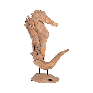 Whinny - Transitional Style w/ Coastal/Beach inspirations - Teak Teak Sculpture - 5 Inches tall 20 Inches wide