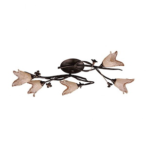Fioritura - 5 Light Flush Mount in Traditional Style with Nature-Inspired/Organic and Country/Cottage inspirations - 7 Inches tall and 13 inches wide - 34793