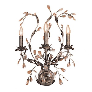 Circeo - 3 Light Wall Bracket in Traditional Style with Nature-Inspired/Organic and Shabby Chic inspirations - 24 Inches tall and 17 inches wide