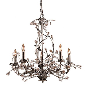 Circeo - 5 Light Chandelier in Traditional Style with Nature-Inspired/Organic and Shabby Chic inspirations - 28 Inches tall and 27 inches wide