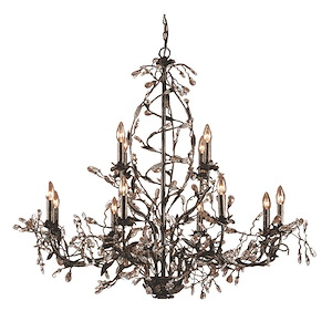 Circeo - 12 Light Chandelier in Traditional Style with Nature-Inspired/Organic and Shabby Chic inspirations - 41 Inches tall and 38 inches wide