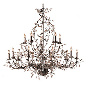 Circeo - Fifteen Light Chandelier in Traditional Style with Nature-Inspired/Organic and Shabby Chic inspirations - 48 Inches tall and 54 inches wide - 34824