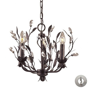 Circeo - 3 Light Chandelier in Traditional Style with Nature-Inspired/Organic and Shabby Chic inspirations - 13 Inches tall and 16 inches wide - 373898