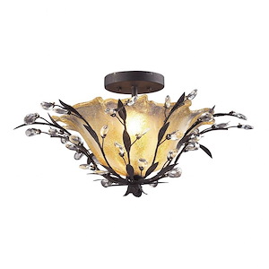Circeo - 2 Light Semi-Flush Mount in Traditional Style with Nature-Inspired/Organic and Shabby Chic inspirations - 12 Inches tall and 24 inches wide - 70409
