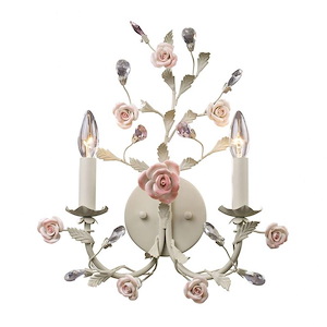 Heritage - 2 Light Wall Sconce in Traditional Style with Nature-Inspired/Organic and Shabby Chic inspirations - 18 Inches tall and 15 inches wide