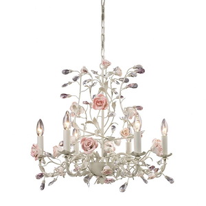 Heritage - 6 Light Chandelier in Traditional Style with Nature-Inspired/Organic and Shabby Chic inspirations - 20 Inches tall and 22 inches wide